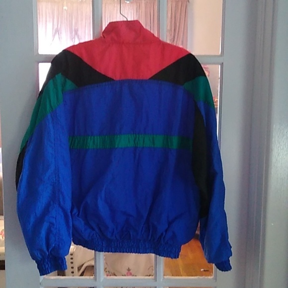 Vintage 1980's London Fog Blue Color Block Wind Breaker - Picture 5 of 7
